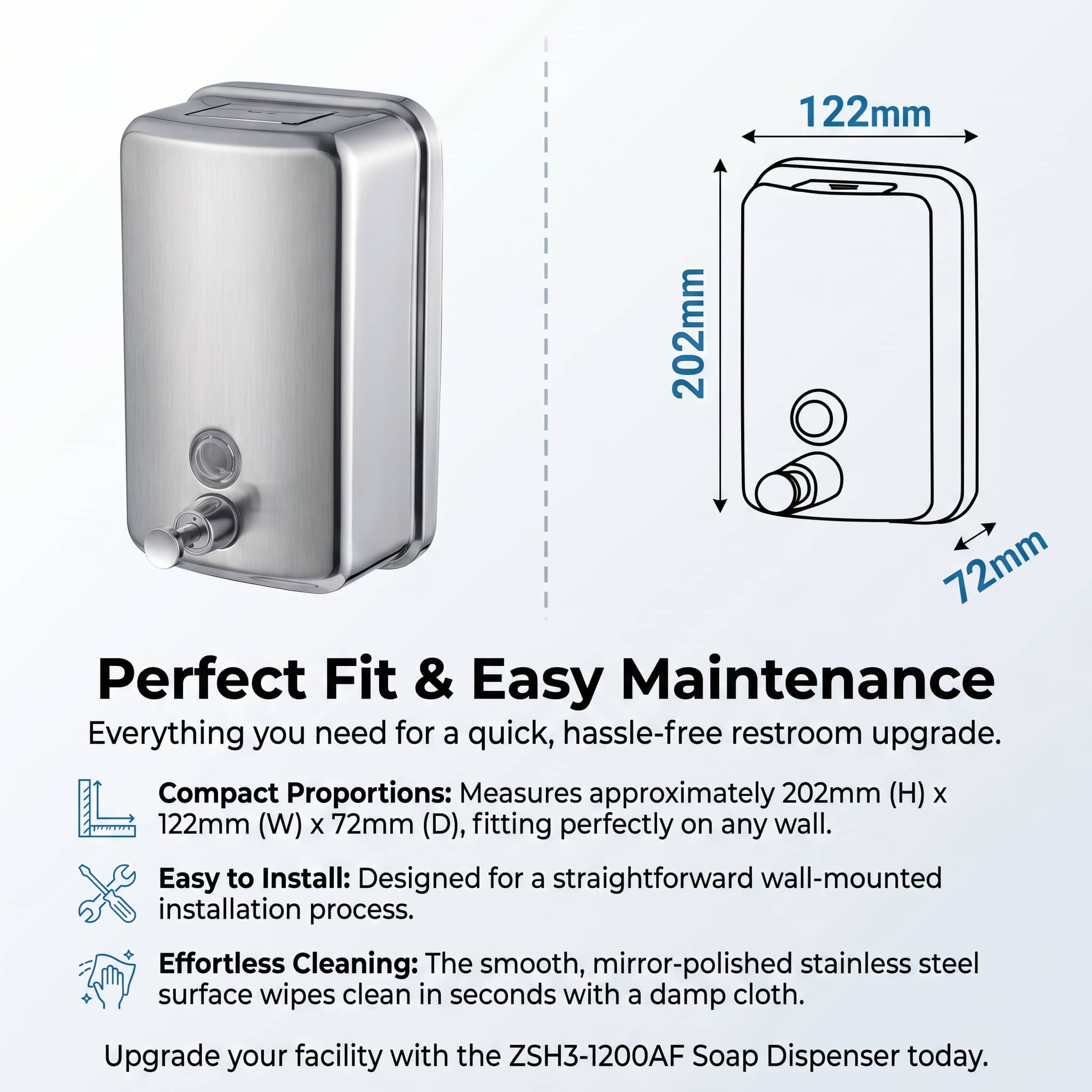 stainless steel soap dispenser