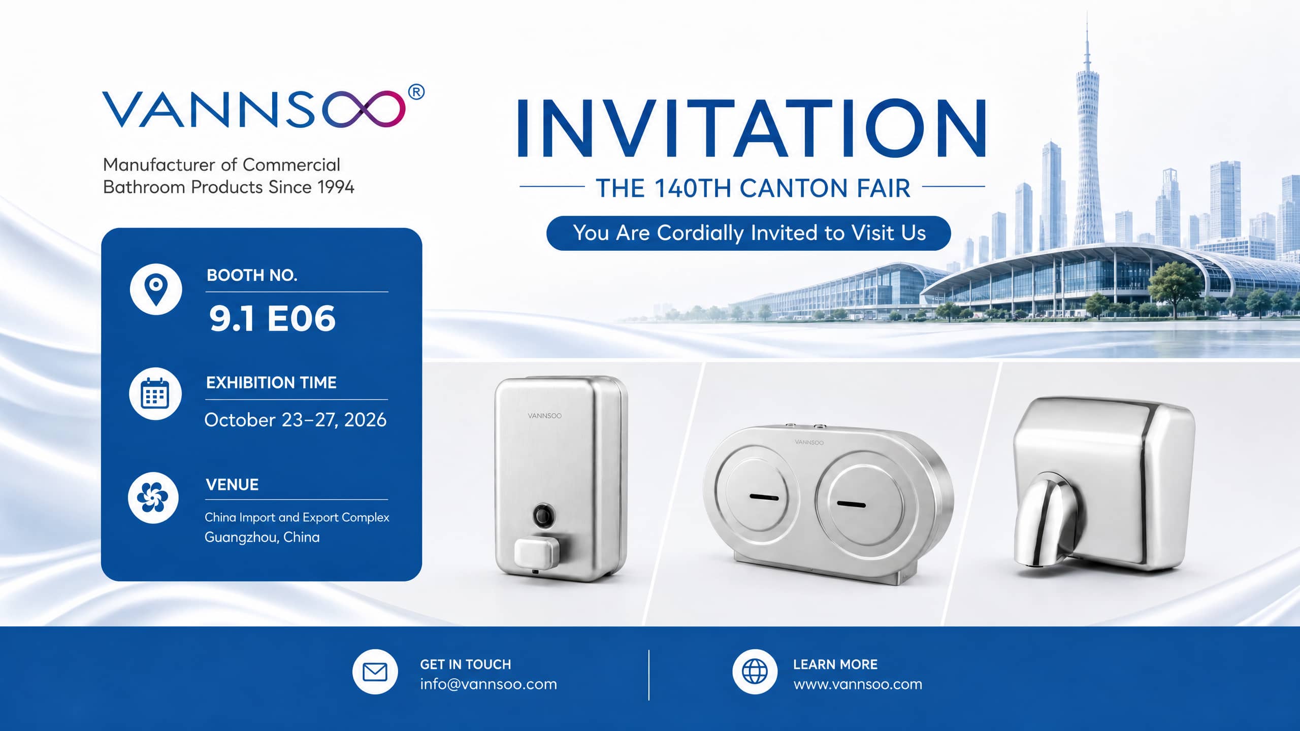 VANNSOO Invites Global Buyers to Visit at the 140th Canton Fair